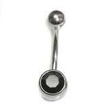 Stainless Steel Banana Barbell With Gem