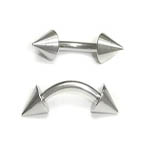 Stainless Steel Cone Curved Barbells