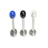 Stainless Steel Labrets w/ Color Ball