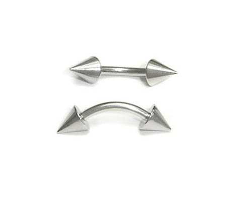 Stainless Steel Cone Curved Barbells